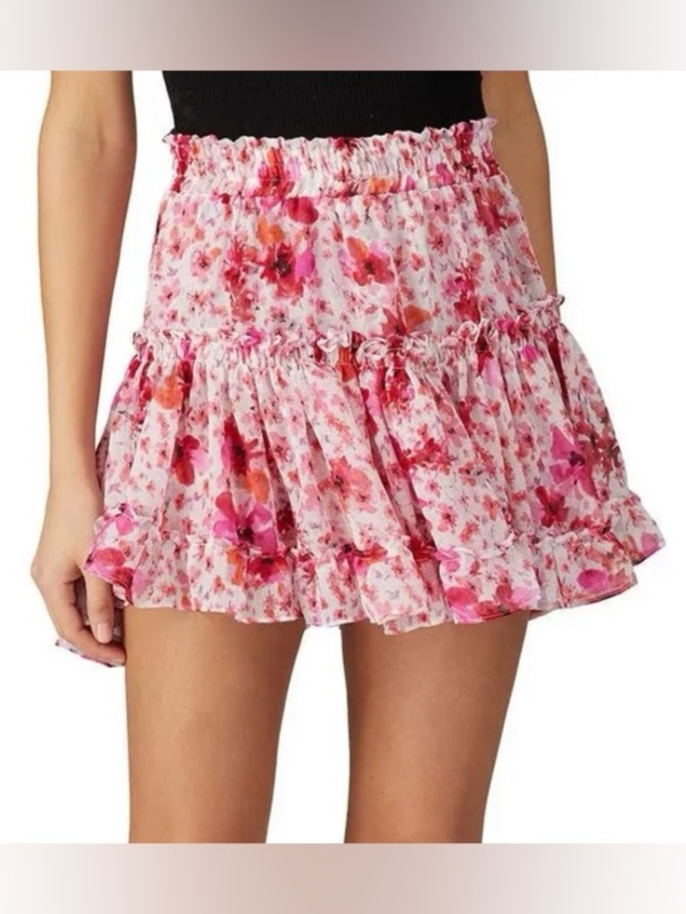 Misa Los Angeles 
Riane Skirt in Abstract Rose Flora - Picture 2 of 6